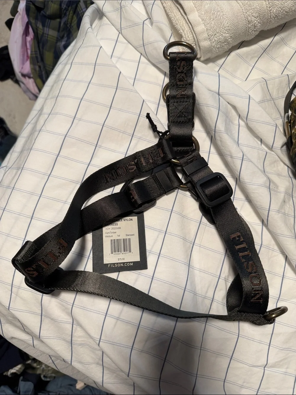 Filson Dark Timber Adjustable Nylon Harness with Contrasting Stitching